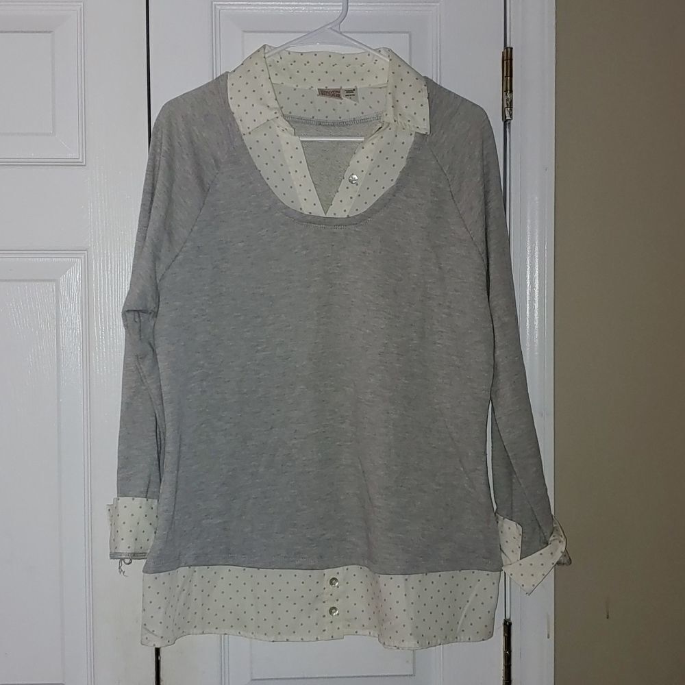 Canyon River Blues collar sweatshirt buttondown shirt Sz L NWOT